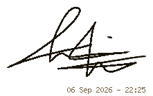Signature of NTAIMA SILAS KEFEYIN